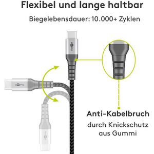 Produktbild für Ladekabel Goobay 49295, grau, 0,5m