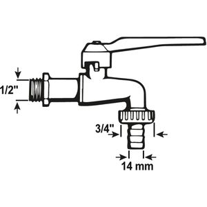 Produktbild für Auslaufventil Cornat T300801, Hebelgriff rot, aus Messing
