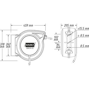Produktbild für Druckluftschlauchtrommel Hazet 9040N/2, 15 + 0,9m