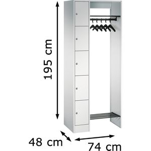 Produktbild für Schließfachschrank CP-Möbel Serie 8070, lichtgrau