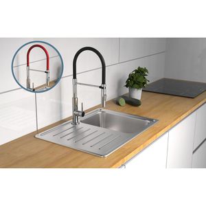 Produktbild für Küchenarmatur Schütte Stilo, chrom / schwarz