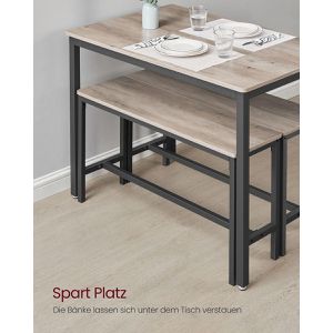 Produktbild für Esstisch Vasagle KDT070B02, graubraun, 3-teilig