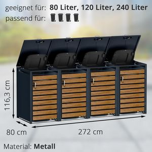 Produktbild für Mülltonnenbox Metzler MMB-3-4X, Metall