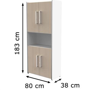 Produktbild für Kombischrank Kerkmann Move 3, ahorn / weiß
