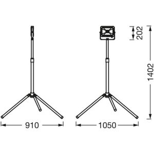 Produktbild für Baustrahler LEDVANCE Value Tripod LED, Netzbetrieb, 1,5m Kabel