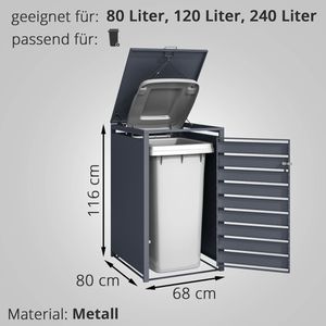 Produktbild für Mülltonnenbox Phoenix GB1168AAK, Metall