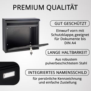 Produktbild für Briefkasten Böttcher-AG 60238, Premium, schwarz, aus Stahl