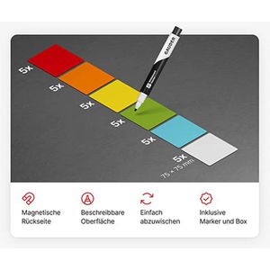 Produktbild für Magnetschilder Gauder ME-75x75, farbig sortiert