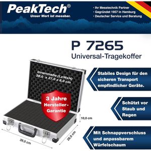 Produktbild für Transportkoffer PeakTech P 7265, abschließbar, aus Aluminium