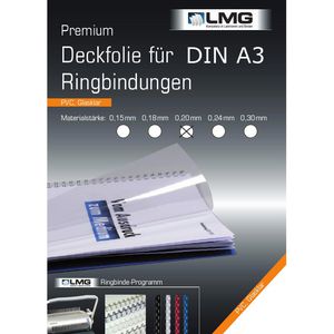 Bindefolien LMG UMT020TA3A Premium A3, 0,20 mm