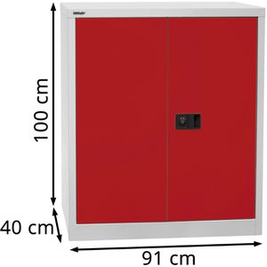 Produktbild für Werkzeugschrank Bisley E402A01G, aus Metall, grau / rot