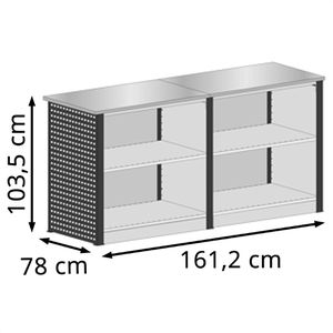 Produktbild für Empfangstheke Schulte Theken-Set 4, 44013, schwarz / grau