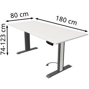 Produktbild für Schreibtisch Kerkmann Move 1 advance, weiß / anthrazit