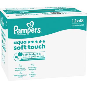 Produktbild für Feuchttücher Pampers Aqua Soft Touch, 576 Tücher