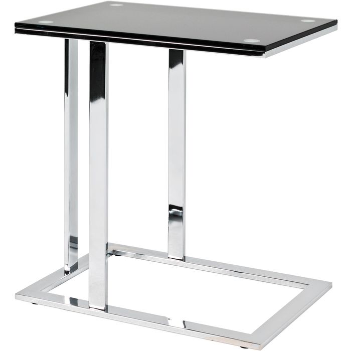 Haku-Möbel Beistelltisch 33512, Viero, schwarz, aus Glas / Metall, 54 x 58 x  37cm, rechteckig – Böttcher AG
