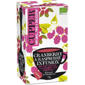 Cupper Tee Cranberry und Raspberry Infusion, BIO, 20 Teebeutel, 50g