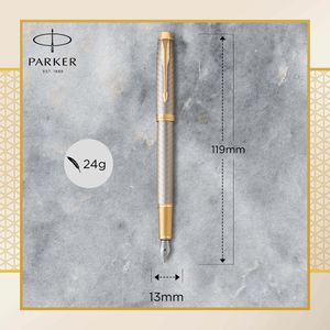 Produktbild für Füller Parker IM Premium Warm Silver G.C., Feder F