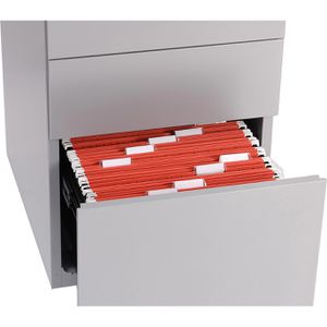 Produktbild für Rollcontainer Bisley Note, aus Metall, lichtgrau