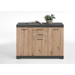 Produktbild für Sideboard FMD-Möbel Bristol 3 XL, aus Holz, eiche / anthrazit