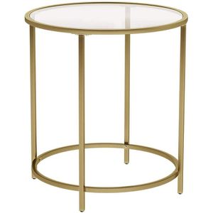 Produktbild für Beistelltisch Vasagle LGT20G, gold, aus Glas / Metall