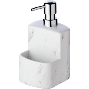 Produktbild für Spülmittelspender Wenko Festival Marmor 54665100, weiß-grau