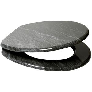 Produktbild für WC-Sitz Sanilo Granit A504547, oval, aus Holz