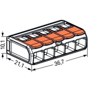 Produktbild für Verbindungsklemme Wago Compact, 221-615, 5 Leiter