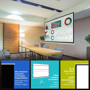 Produktbild für Beamer-Leinwand ESMART Professional MISATI Stativ