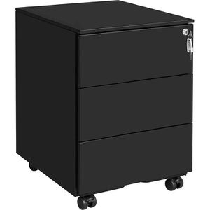 Rollcontainer Songmics OFC63BK, aus Metall, schwarz