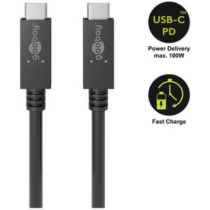 Produktbild für Ladekabel Goobay 49254, schwarz, 1m