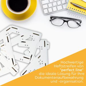 Produktbild für Heftstreifen perfect-line 34 x 150mm, weiß