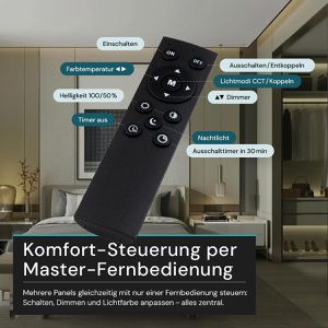 Produktbild für LED-Panel Luxula LX-5820-CCT IP44 wasserfest schwarz 58 x 20cm