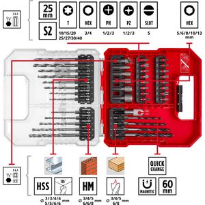 Produktbild für Bohrer-Bit-Set Einhell L-Case, 109053