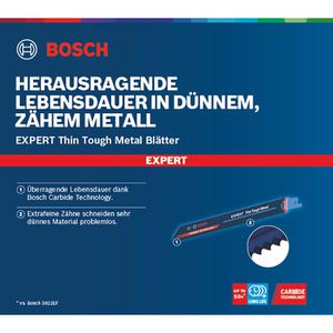 Produktbild für Säbelsägeblatt Bosch Thin Tough Metal S 1022 EHM