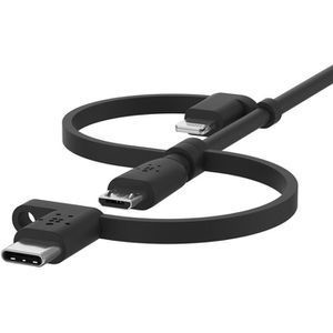 Produktbild für Ladekabel Belkin Universal 3in1, schwarz, 1m