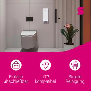 Produktbild für Toilettenpapierspender Satino Hyginity, 333422, JT3