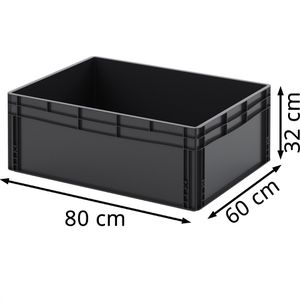 Produktbild für Eurobox AUER ESD EG 86/32 HG, schwarz, 130 Liter