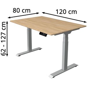 Produktbild für Schreibtisch Kerkmann Move 1 stable, eiche hell / silber