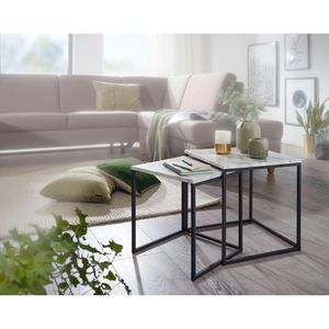Produktbild für Beistelltisch Wohnling Cala, WL5.787, weiß, aus Holz / Metall