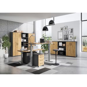 Produktbild für Schreibtisch Germania Profi 3.0, 8024-641, eiche / silber