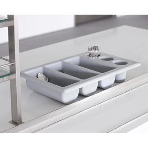 Produktbild für Besteckkasten APS 11960, grau, aus Kunststoff