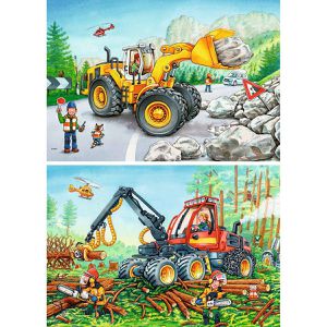 Produktbild für Puzzle Ravensburger 07802, Bagger und Waldtraktor