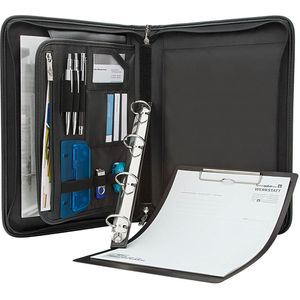 Produktbild für Schreibmappe Wedo 585001, Elegance, schwarz, Kunstleder/Nylon