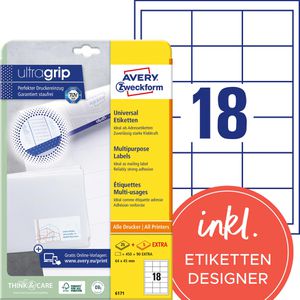 Produktbild für Universaletiketten Zweckform 6171, selbstklebend, weiß