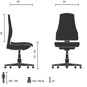 Produktbild für Arbeitsstuhl hJh-OFFICE Top Work 05, schwarz