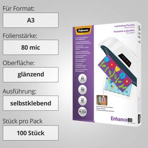Produktbild für Laminierfolien Fellowes 53023, DIN A3