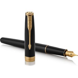 Produktbild für Füller Parker Sonnet Black Lacquer G.C., Feder F