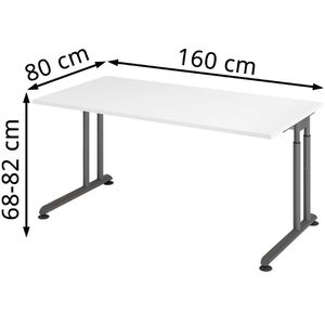Produktbild für Schreibtisch Hammerbacher Z-Serie, weiß / graphit