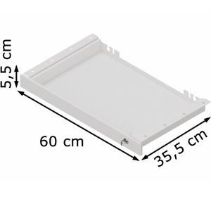 Produktbild für Unterbau-Schublade Hammerbacher UCT3/W, weiß, aus Metall