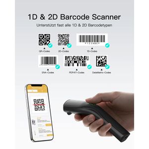 Produktbild für Barcode-Scanner Inateck Nano 460_black, kabellos